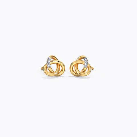 Swirly Knots Diamond Stud Earrings