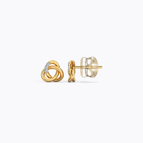 Swirly Knots Diamond Stud Earrings