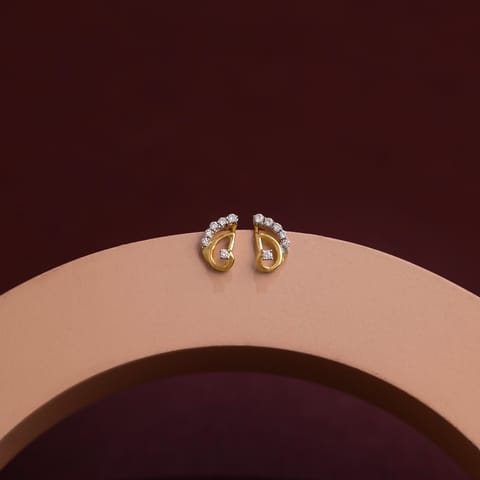 Mystic Arc 9KT Diamond Stud Earrings