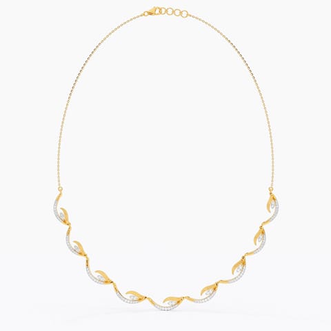 Ravishing Wave Diamond Necklace - alternate view