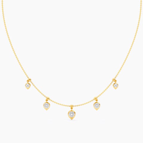 Moving Ovoid Diamond Necklace