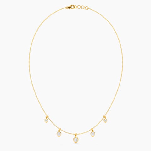 Moving Ovoid Diamond Necklace