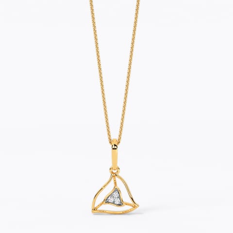 Swirl Triangle 9KT Diamond Pendant