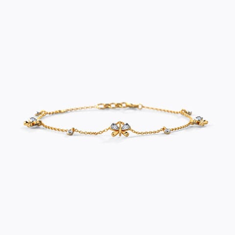 Diamond Butterfly Charm Bracelet