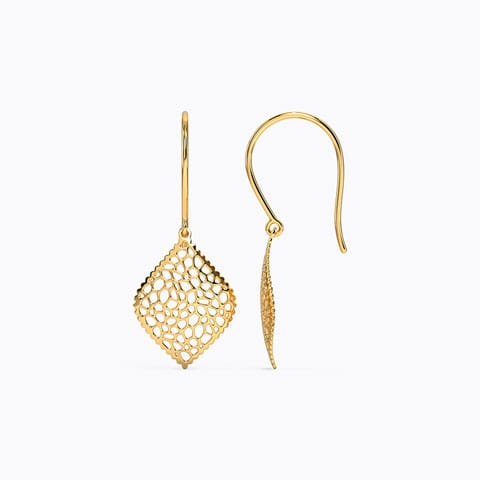 Finest Flora Gold Drop Earrings - alternate view