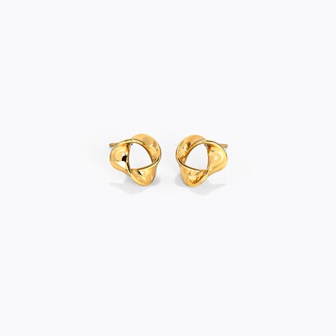Swirling Shine Gold Stud Earrings