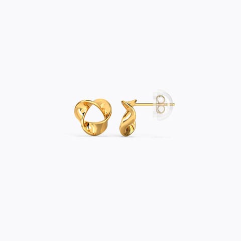 Swirling Shine Gold Stud Earrings