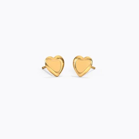 Falling In Love Kids Gold Stud Earrings