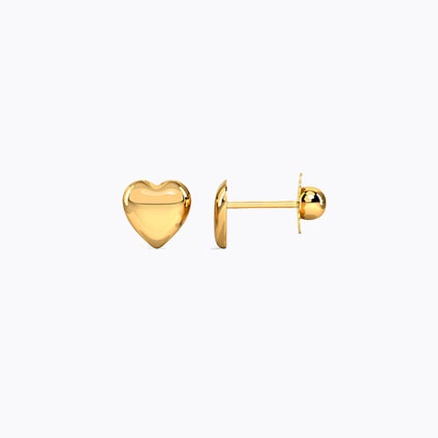 Falling In Love Kids Gold Stud Earrings