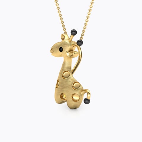 Cute Giraffe Kids' Gold Pendant