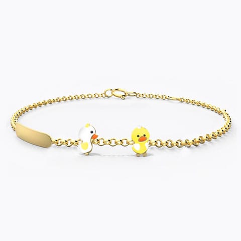 Cute Duckling Personalised Kids' Gold Bracelet